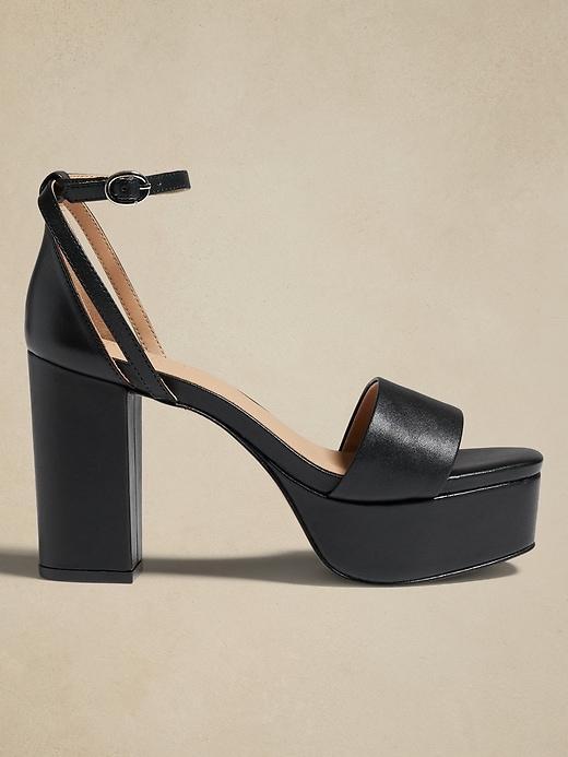 Leather Platform Heels Product Image