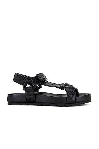 Bottega Veneta Trip Flat Sandal in Black Product Image