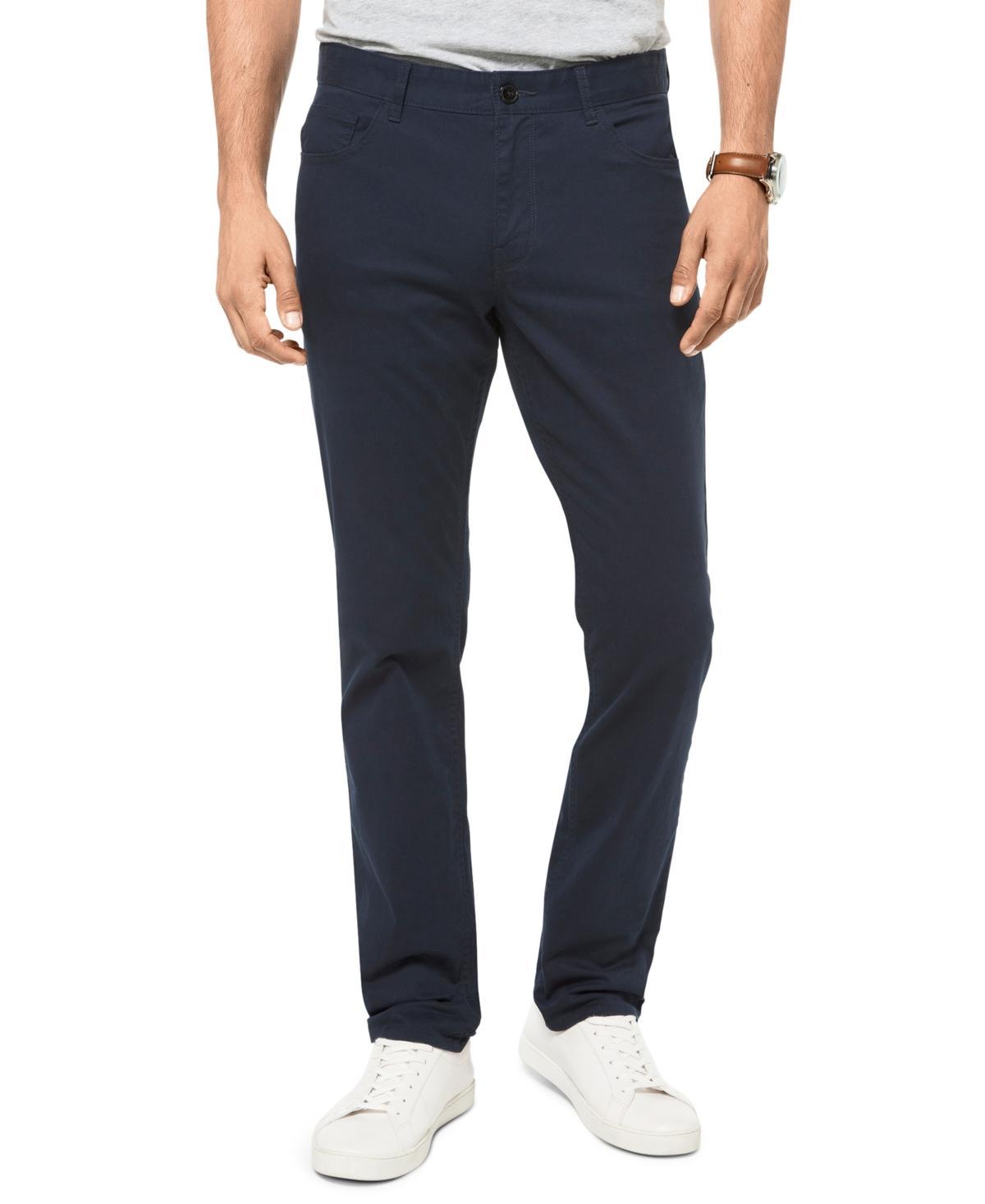 Michael Kors Slim-Fit Parker Stretch Flat Front Twill Pants Product Image