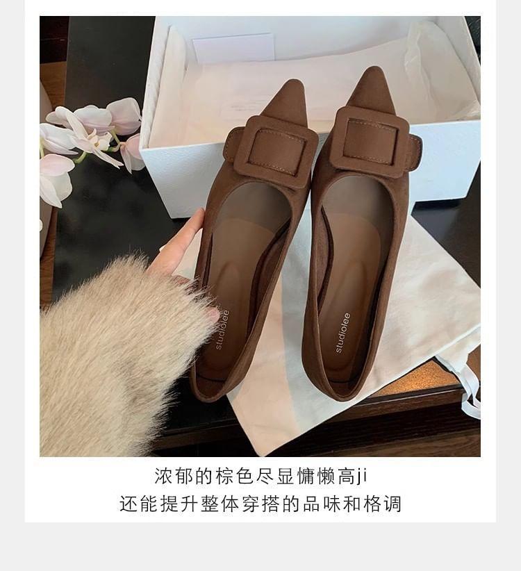 Buckled Pointed Toe Flats Product Image