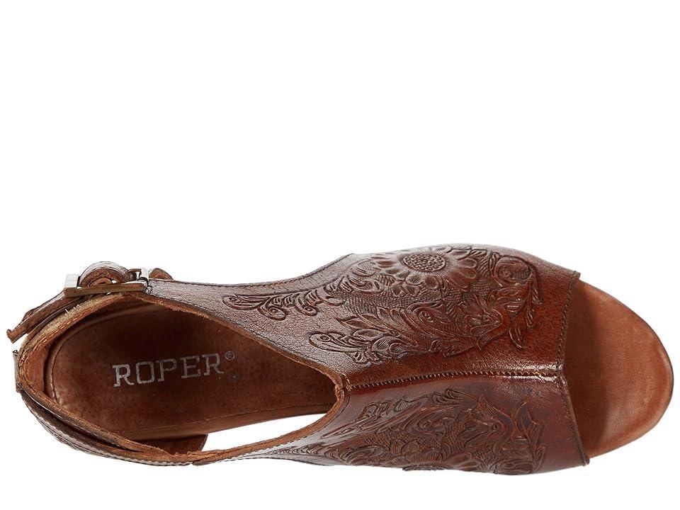 Roper Mika Closed Back Floral Tooled Leather) Women's Shoes Product Image