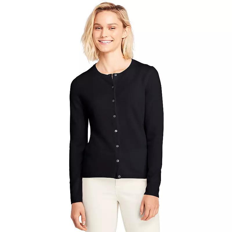 Womens Lands End Classic Cashmere Cardigan Sweater Product Image