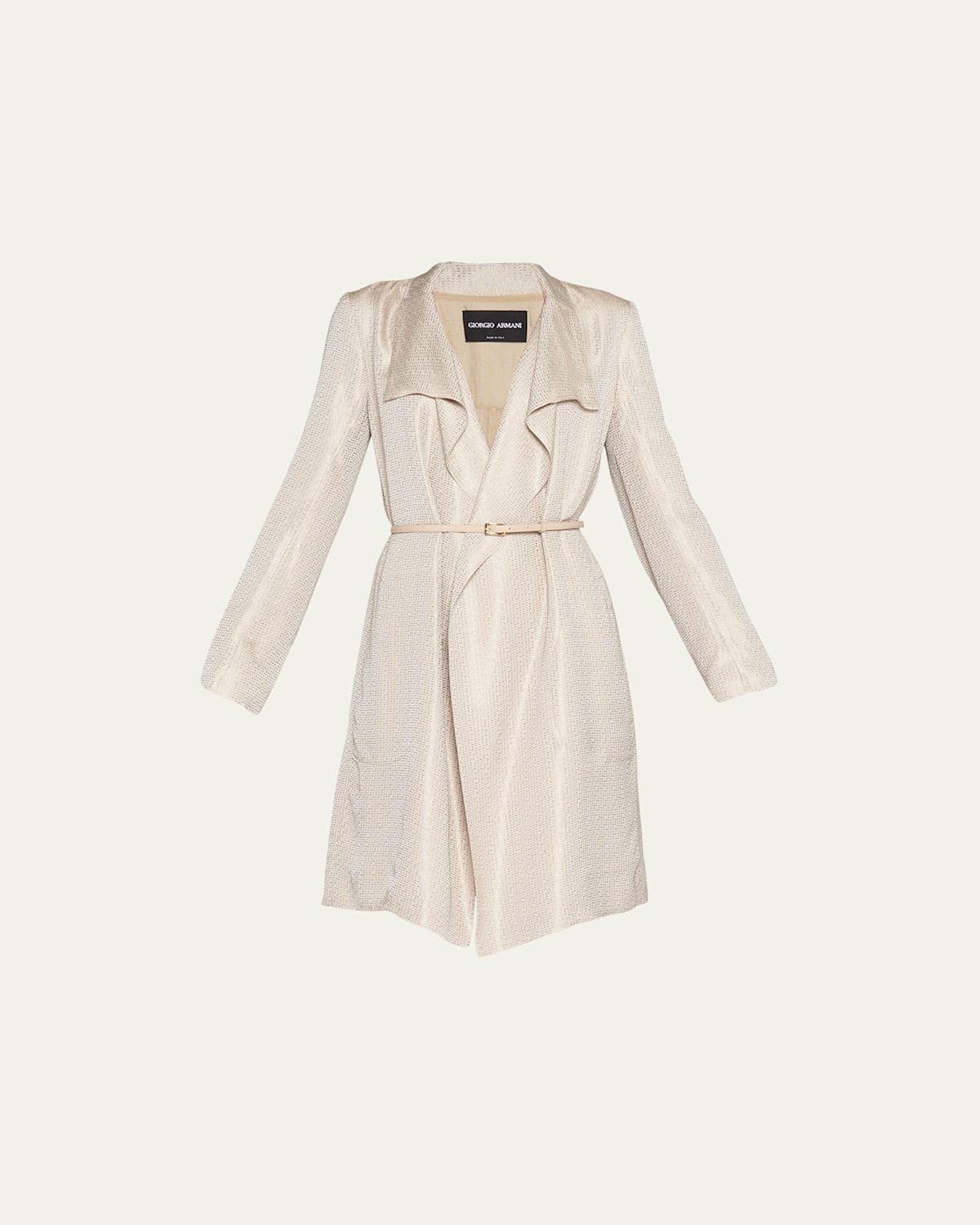 Belted Metallic Wrap Coat product image