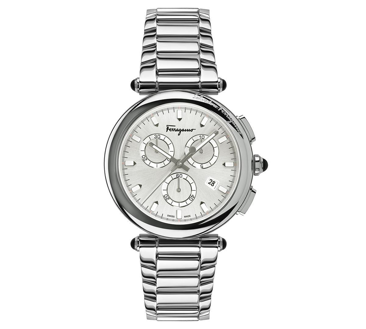 Ferragamo Mens Swiss Chronograph Idillio Stainless Steel Bracelet Watch 42mm Product Image