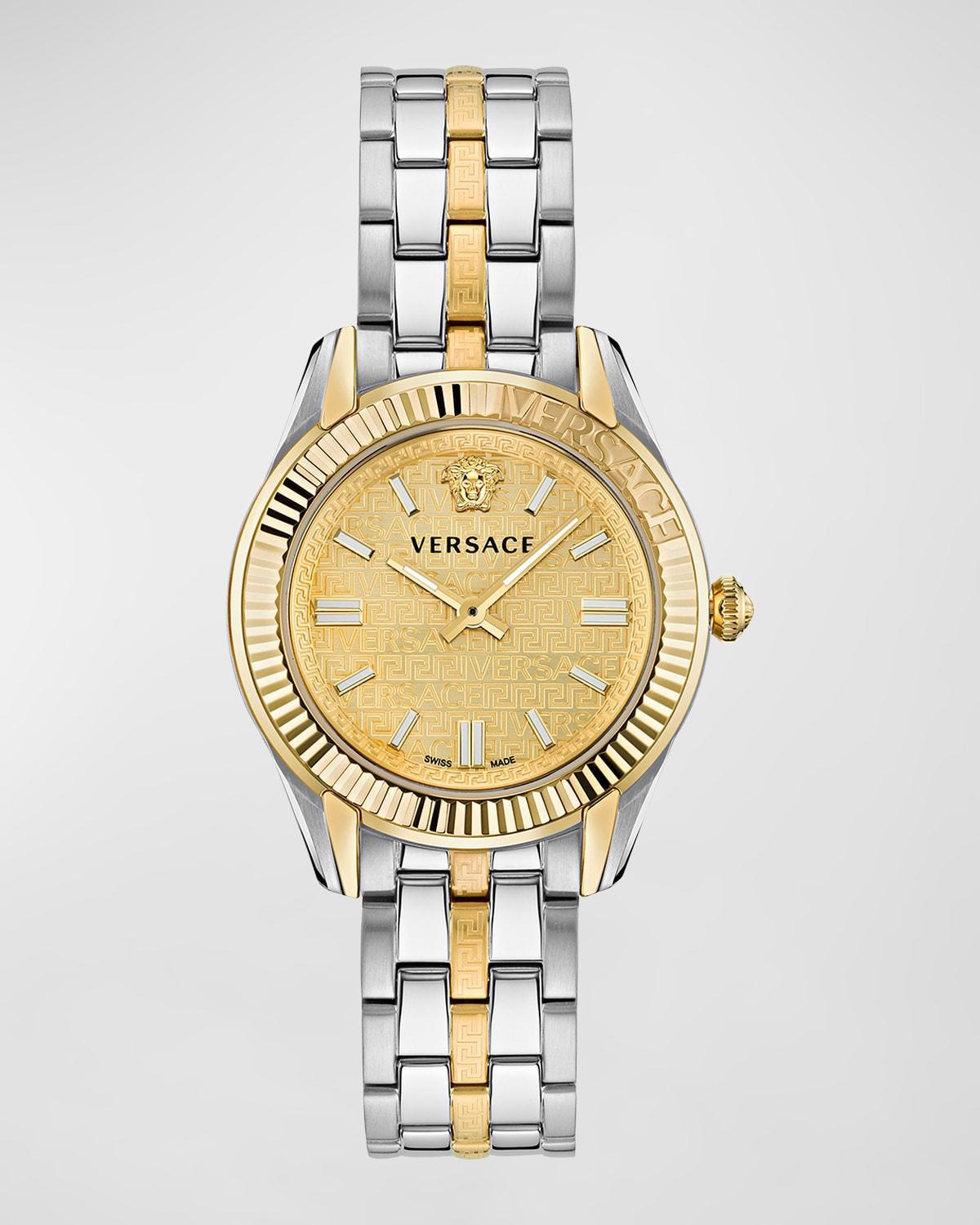 Versace Womens Swiss Greca Time Two Tone Stainless Steel Bracelet Watch 35mm Product Image