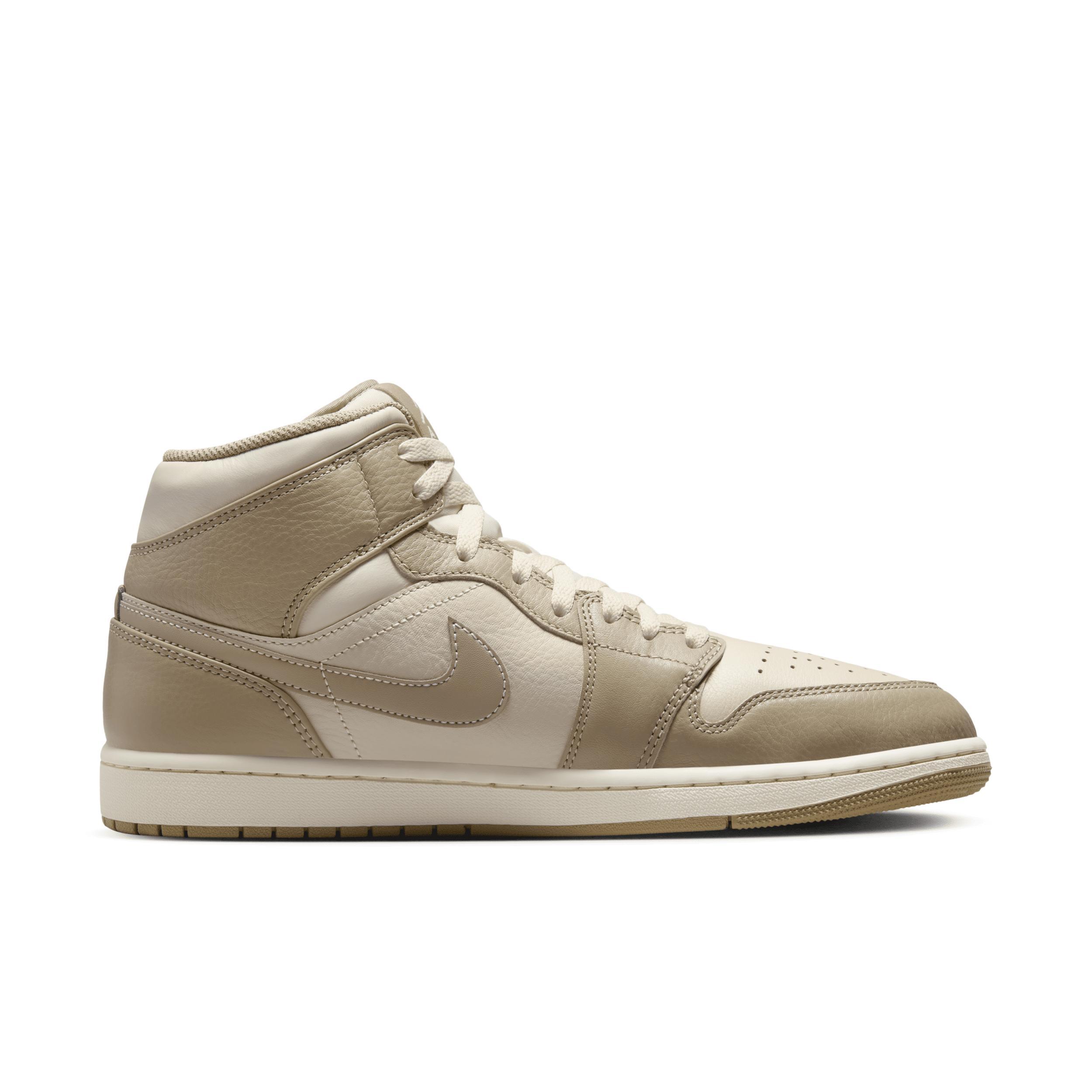 Jordan Mens Jordan AJ 1 Mid SE Poolside - Mens Basketball Shoes Bone/Khaki/Pink Product Image