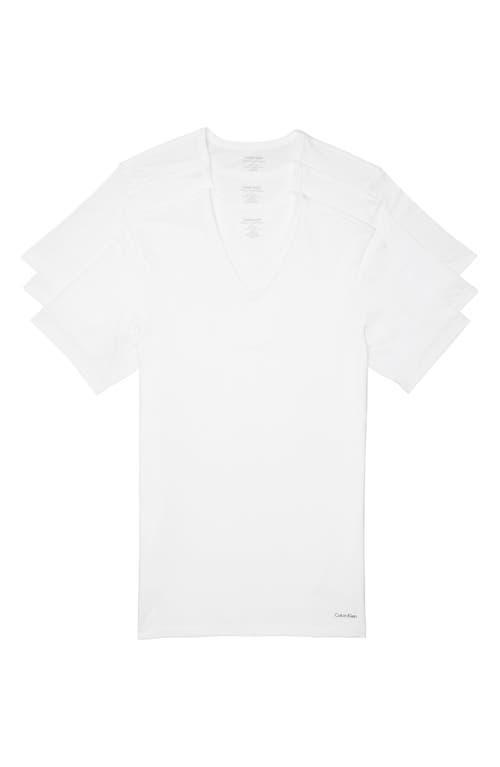 Calvin Klein 3-Pack Slim Fit Cotton V-Neck T-Shirt Product Image