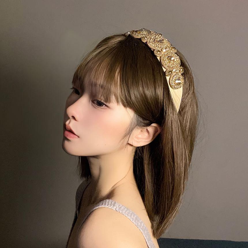 Rhinestone Faux Pearl Headband Product Image