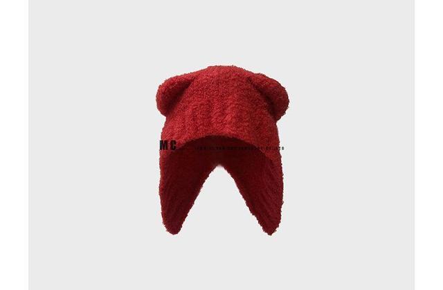 Bear Ear Knit Beanie Product Image