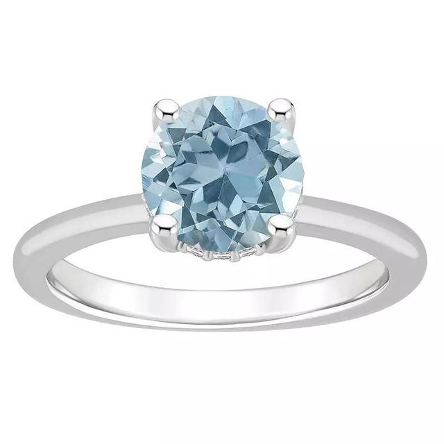 Macys Womens Sky Blue Topaz (2-2/5 ct.t.w.) and Diamond Accent Ring in Sterling Silver Product Image