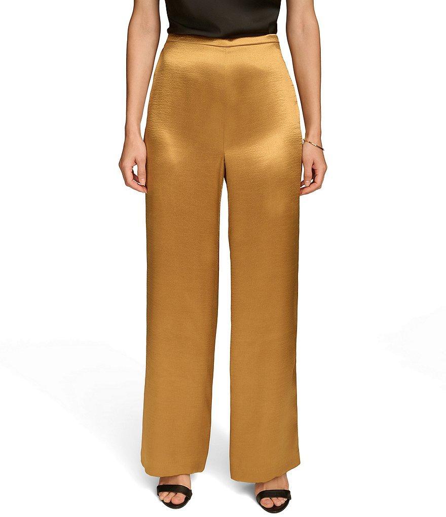 Donna Karan Ripple Satin Wide Leg Pants Product Image