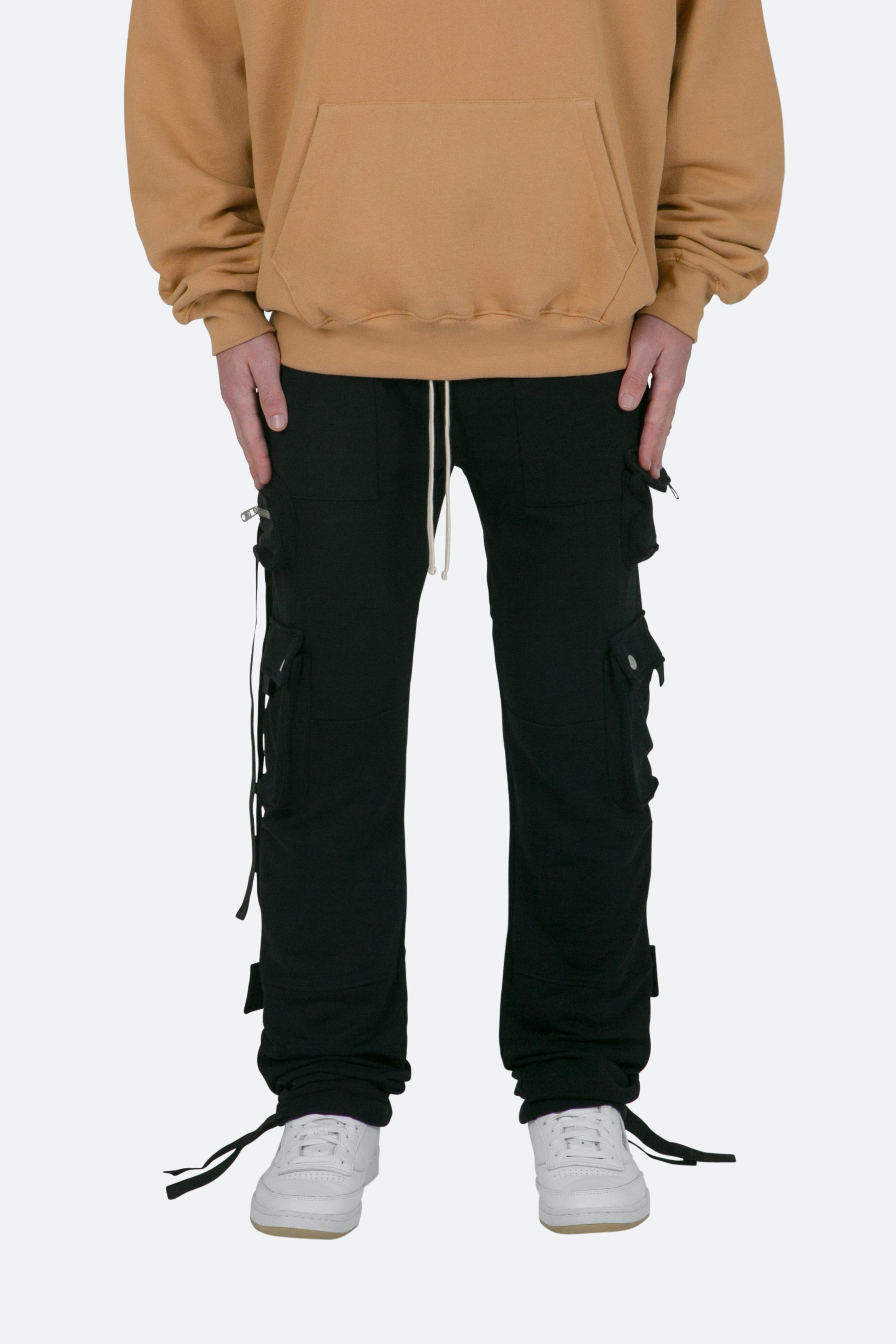 Multi Pocket Cargo Sweatpants - Black Product Image