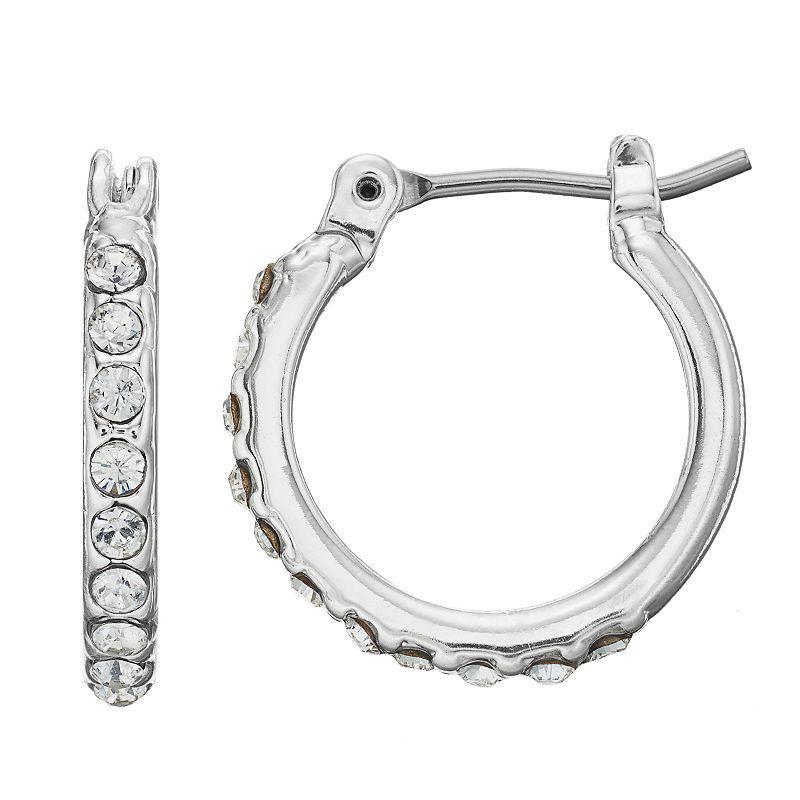 Nine West Pave Hoop Earrings, Womens, Clear Product Image