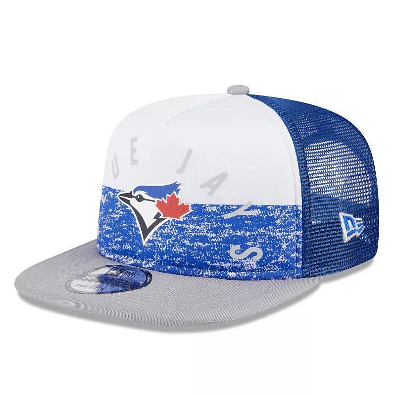 Mens New Era White/Gray Toronto Blue Jays Team Foam Front A-Frame Trucker 9FIFTY Snapback Hat Product Image