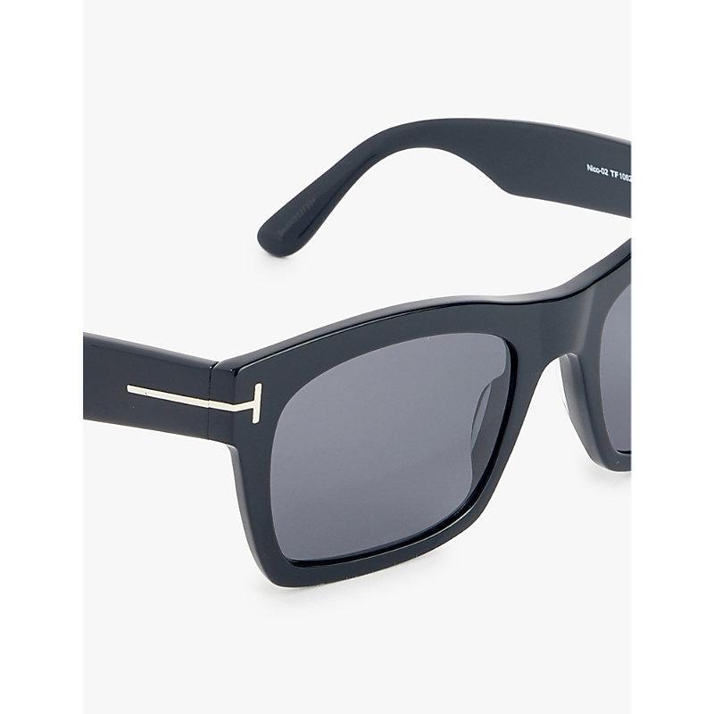 Mens Shiny Black Ft1062 Nico Square-frame Acetate Sunglasses Product Image