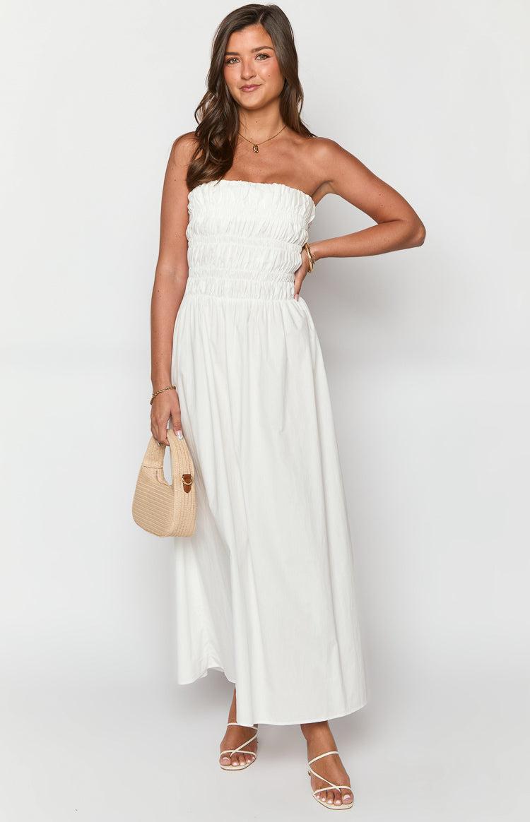 Benetti White Strapless Maxi Dress Product Image