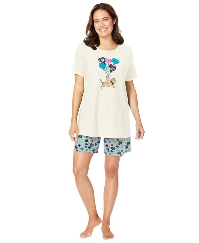 Dreams & Co. Womens Knit Pj Short Set Product Image