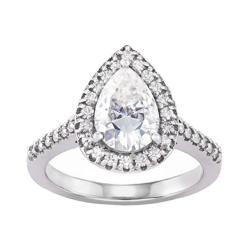 Charles & Colvard 2.58 Ct. T.w. Lab Created Moissanite Halo Ring In 14K White Gold Product Image