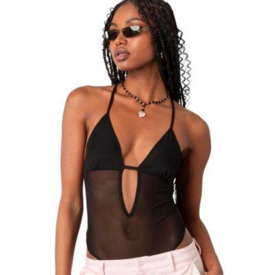 Women's Alva Open Back Sheer Mesh Bodysuit Product Image