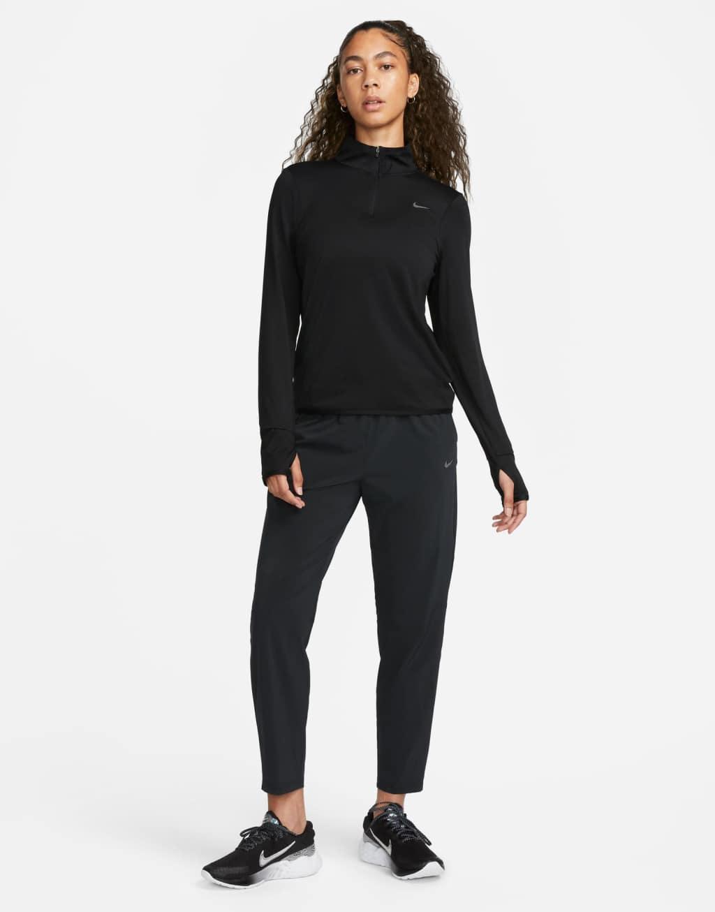 Nike Training Swift Element quarter zip top in black Product Image