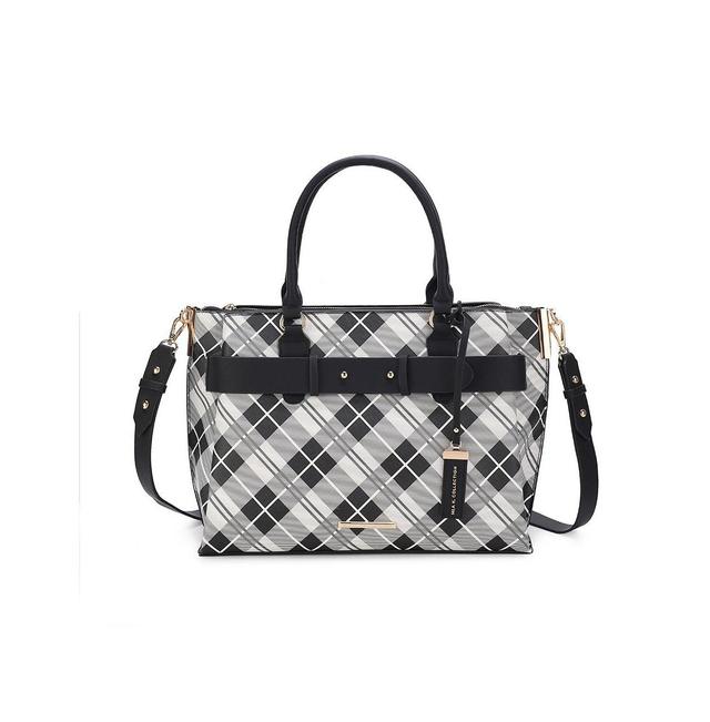 Mkf Collection Vivian Plaid Womens Tote Satchel Bag by Mia K Product Image