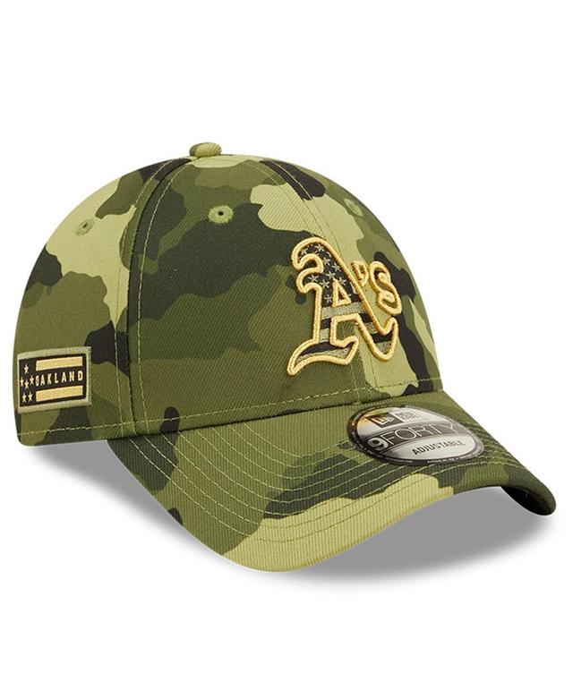 Mens New Era Camo Oakland Athletics 2022 Armed Forces Day 9FORTY Snapback Adjustable Hat Product Image