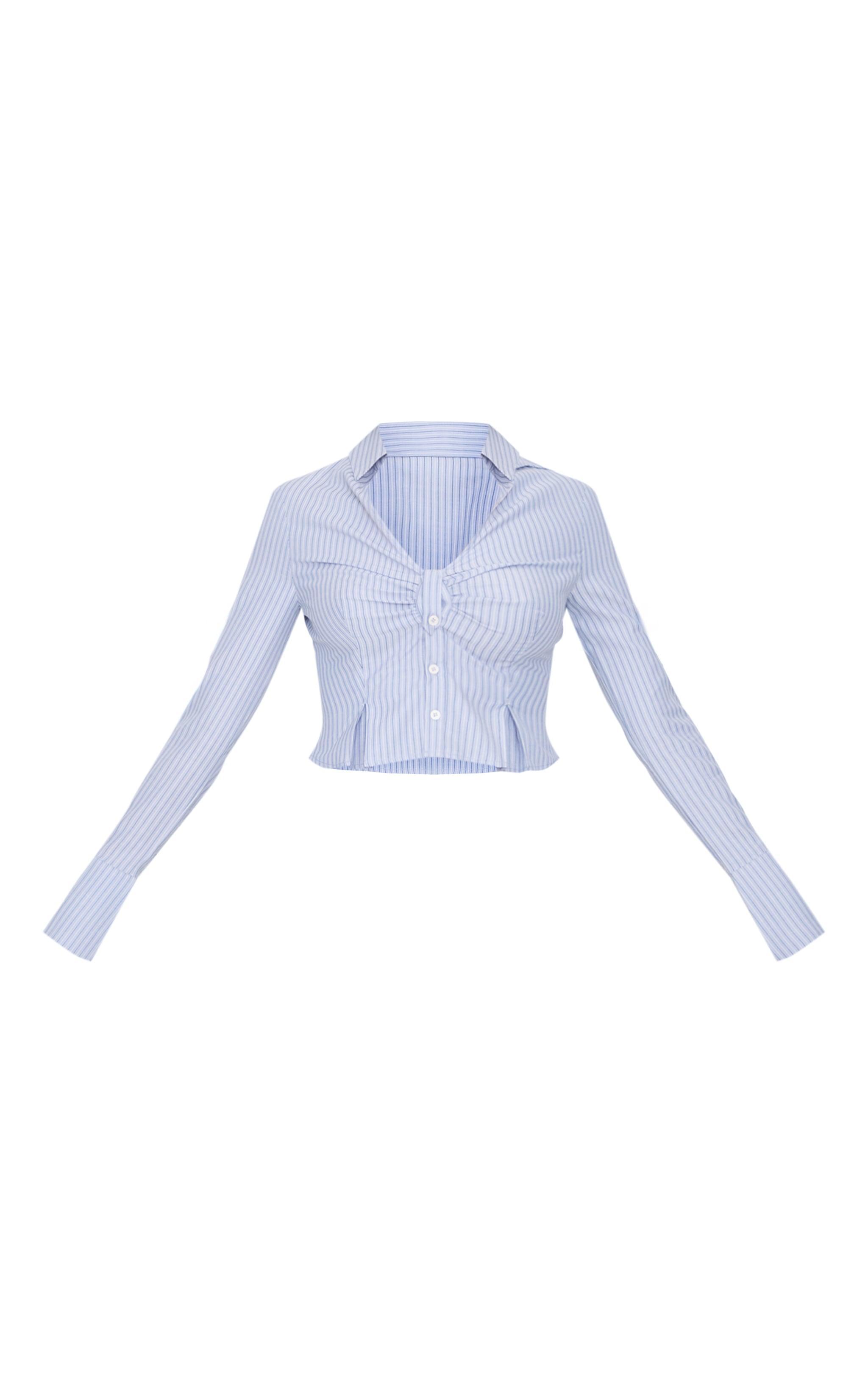 Blue Striped Ruching Detail Shirt product image