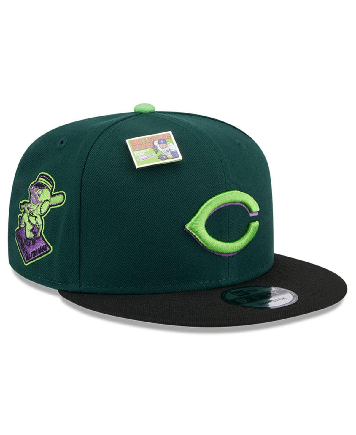 New Era Mens Green Cincinnati Reds Sour Apple Big League Chew Flavor Pack 9FIFTY Snapback Hat - Green, Black Product Image