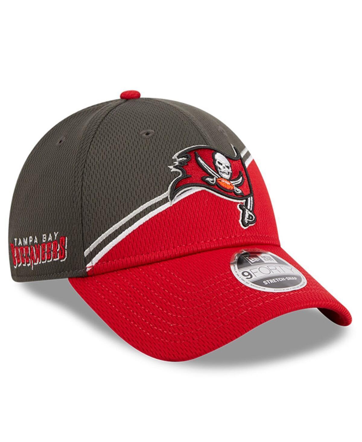 Mens New Era Pewter/Red Tampa Bay Buccaneers 2023 Sideline 9FORTY Adjustable Hat, Grey Product Image