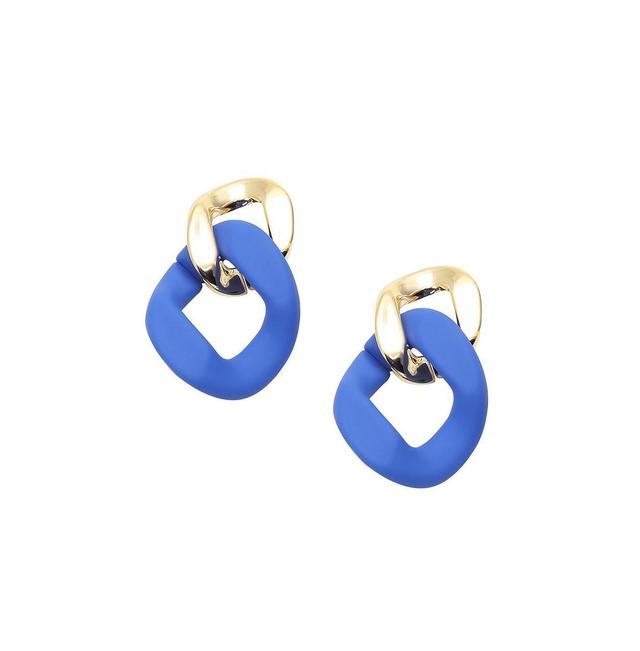 Sohi Womens Blue Chain-link Drop Earrings Product Image