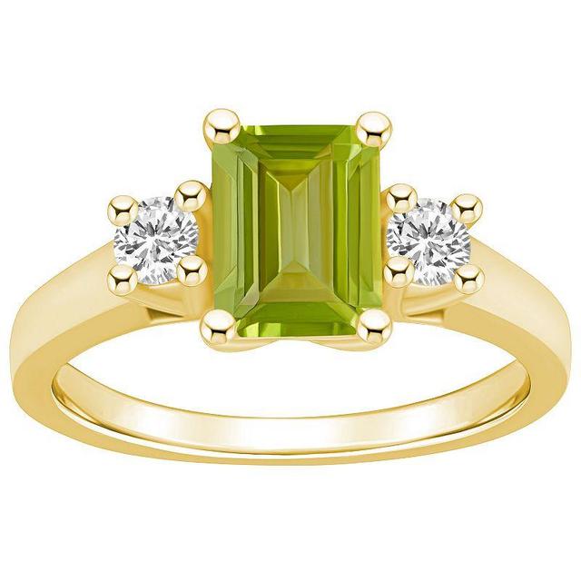 Macys Peridot and Diamond Ring (1-3/4 ct.t.w and 1/4 ct.t.w) 14K Yellow Gold Product Image