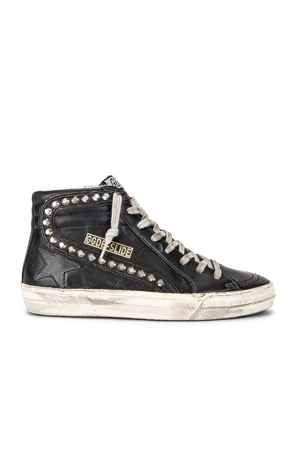 Golden Goose Slide Sneaker in Black Leather Studs - Black. Size 37 (also in 35, 36, 38, 39, 40). Product Image