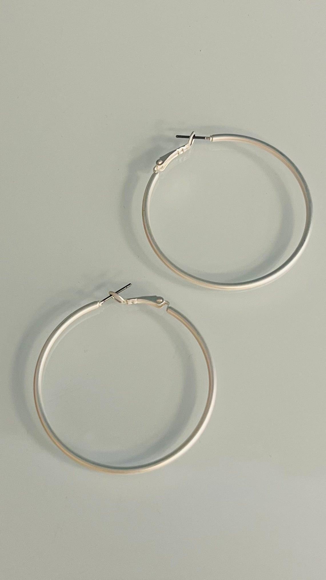 Cleopatra Silver Hoops Product Image