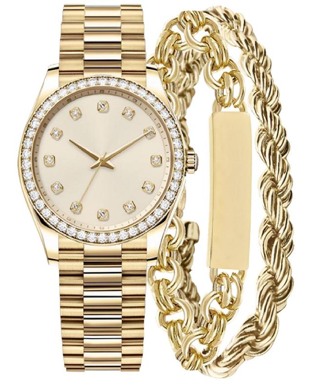 Jones New York Womens Gold-Tone Bracelet Watch Gift Set 46mm Product Image