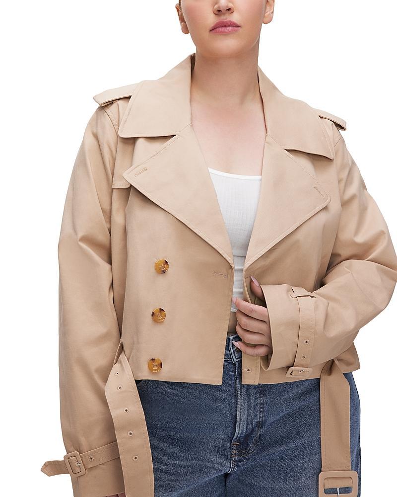 Good American Chino Cropped Trench Jacket Product Image