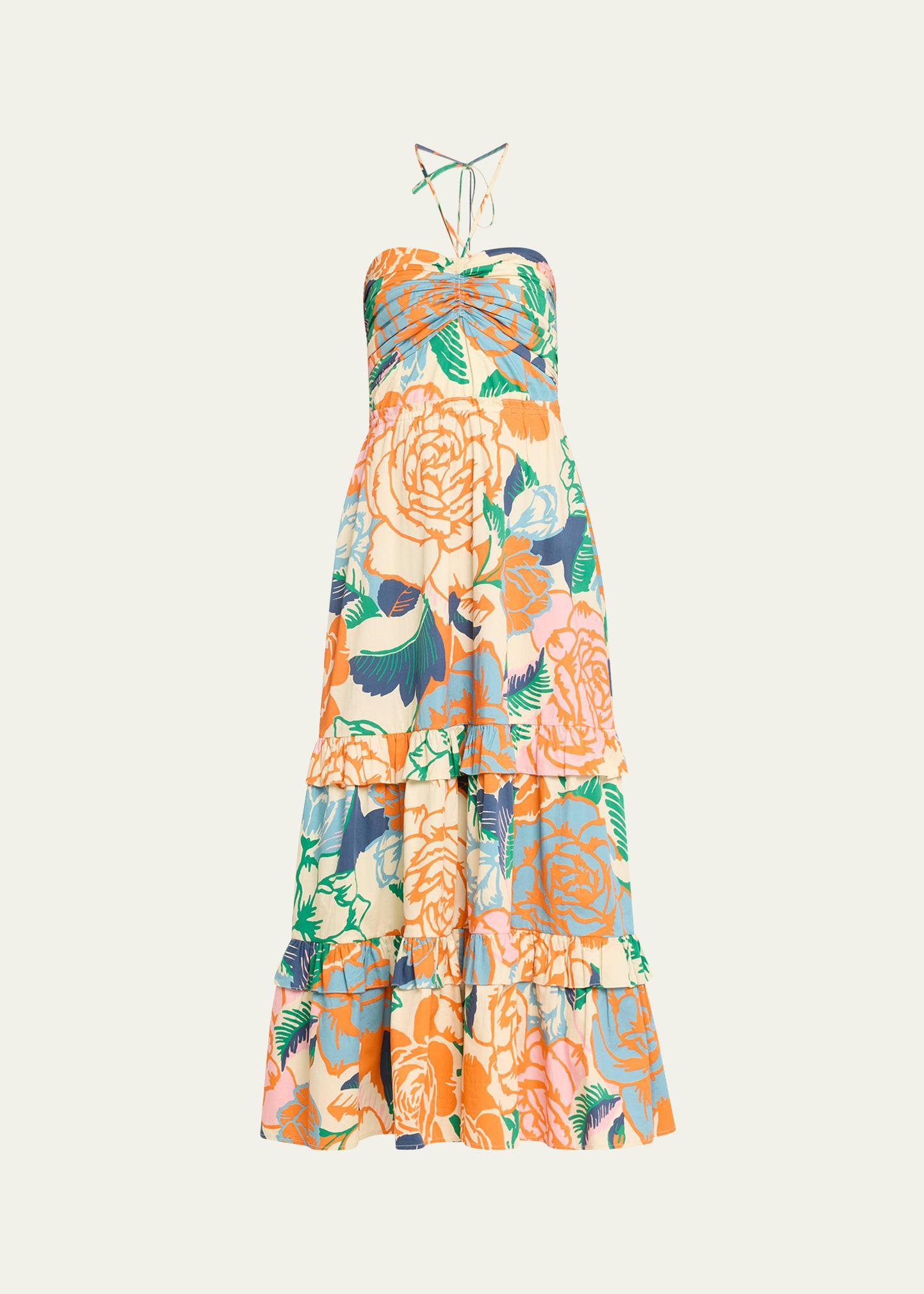 June Floral Halter Tiered Maxi Dress Product Image