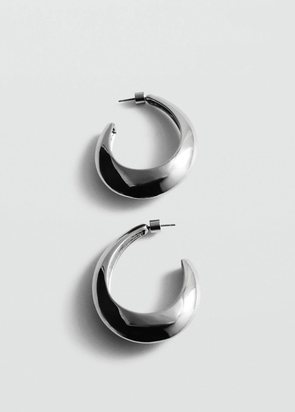 MANGO - Oval hoop earrings - One size - Women Product Image