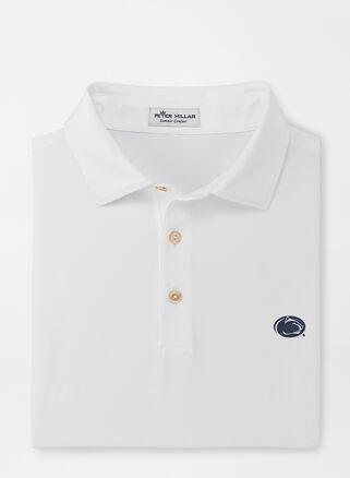 Peter Millar Mens Penn State Solid Performance Jersey Polo | Color: White | Size: S Product Image