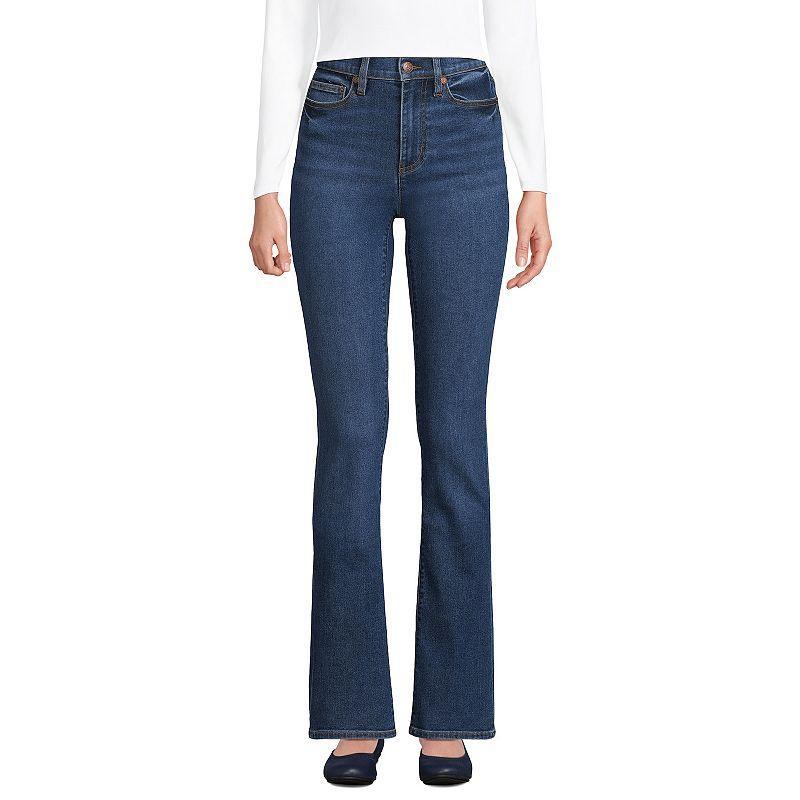 Womens Lands End High-Rise Bootcut Jeans Blue Product Image