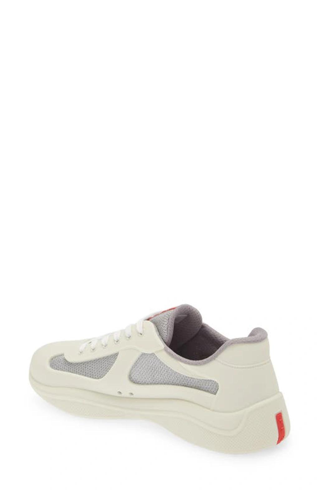 PRADA Men's America's Cup Soft Rubber And Bike Fabric Sneakers In Beige Khaki Product Image