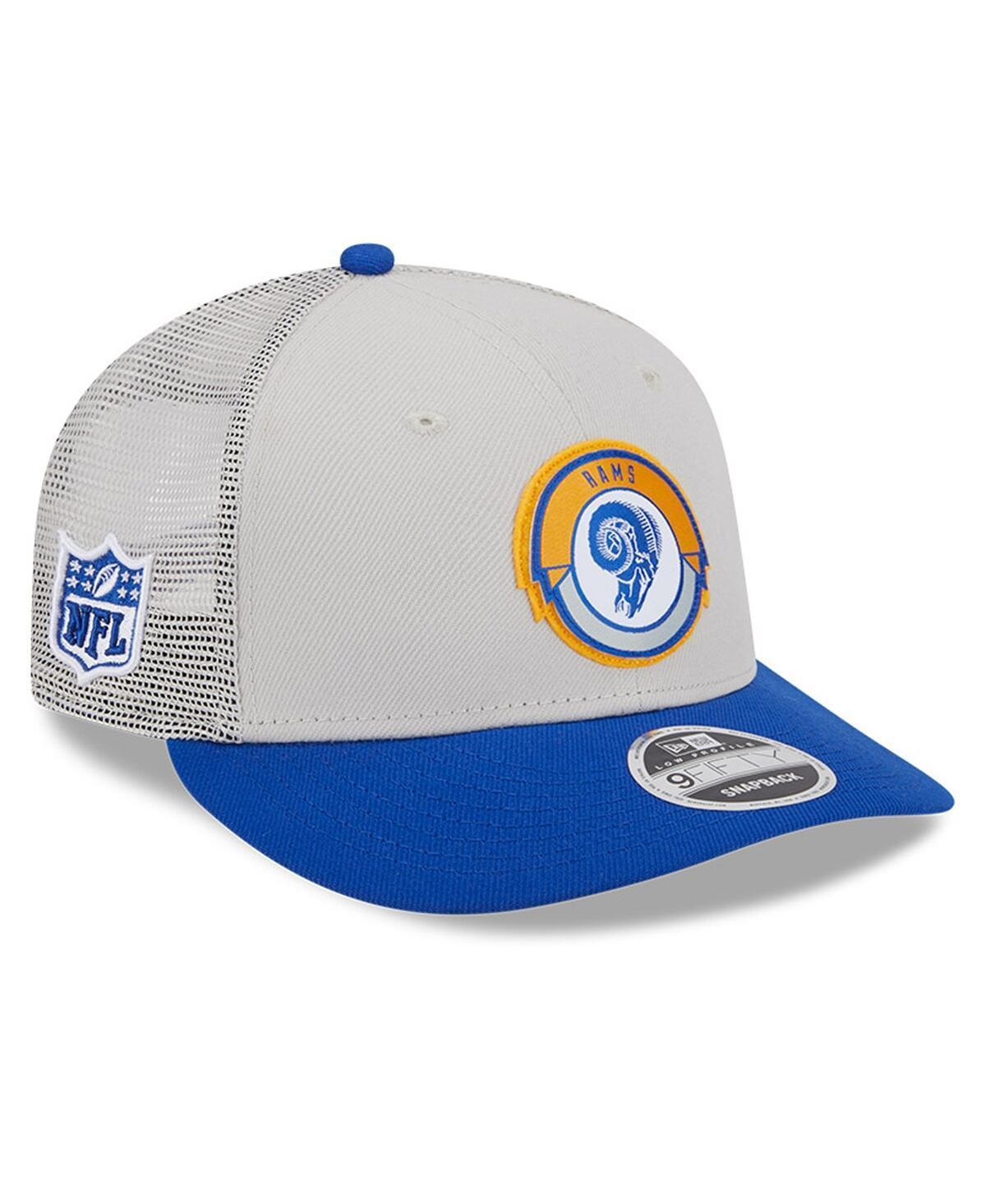 Mens New Era Cream Los Angeles Rams 2023 Sideline Historic Low Profile 9FIFTY Snapback Hat - Cream Product Image