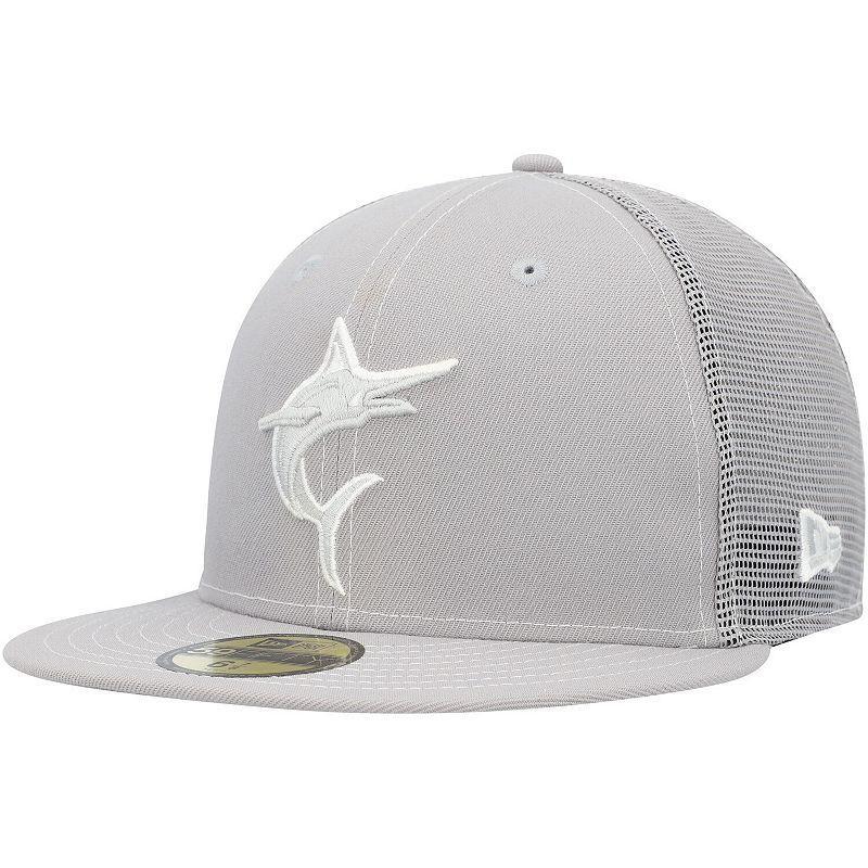 Mens New Era Gray Miami Marlins 2023 On-Field Batting Practice 59FIFTY Fitted Hat Product Image