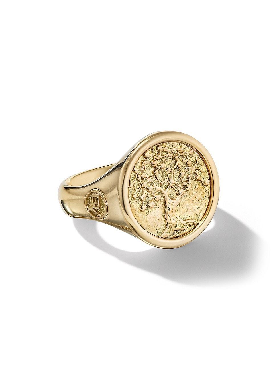 Mens Life and Death Duality Signet Ring in 18K Yellow Gold, 20MM Product Image