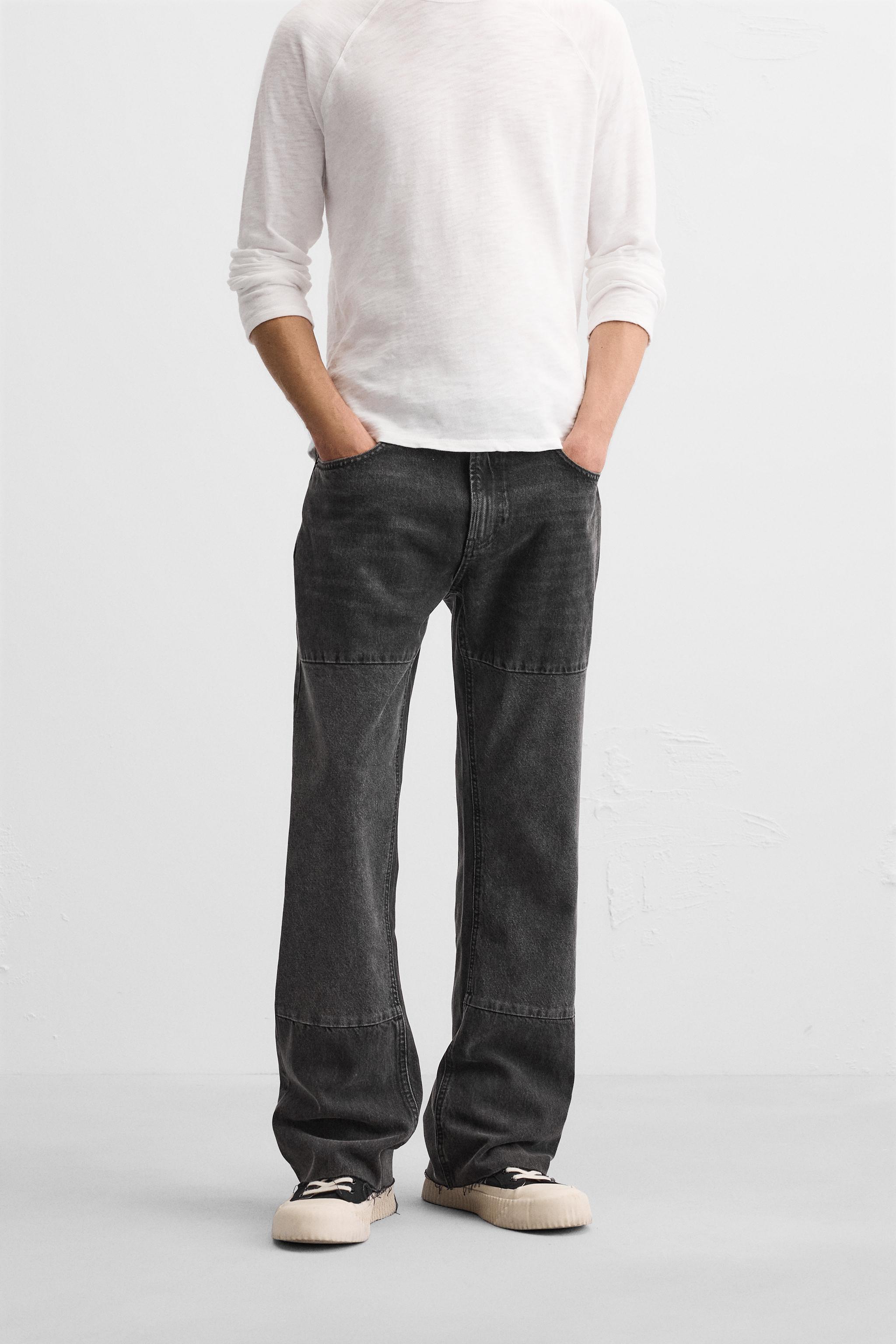 FLARED FIT PATCH JEANS Product Image