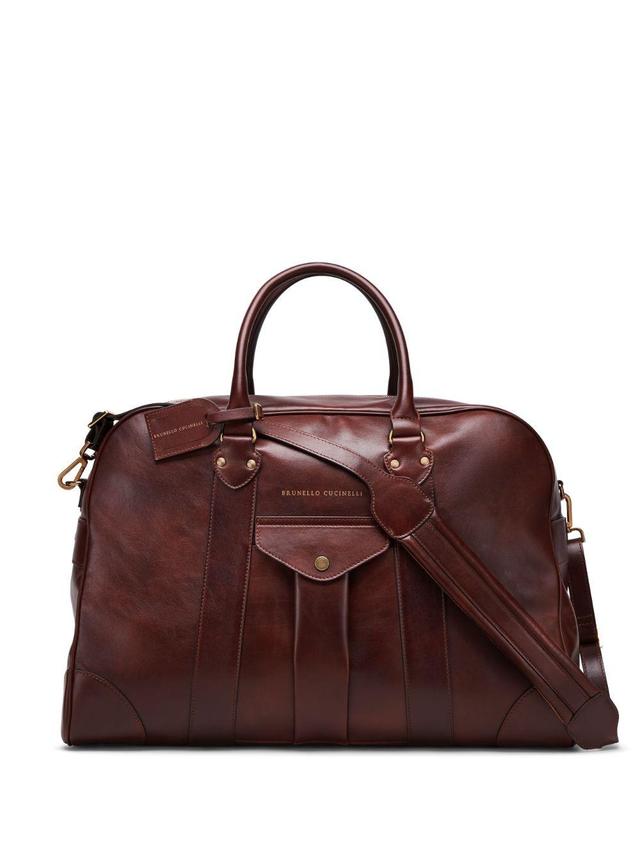 Logo Plaque Holdall In Brown Product Image