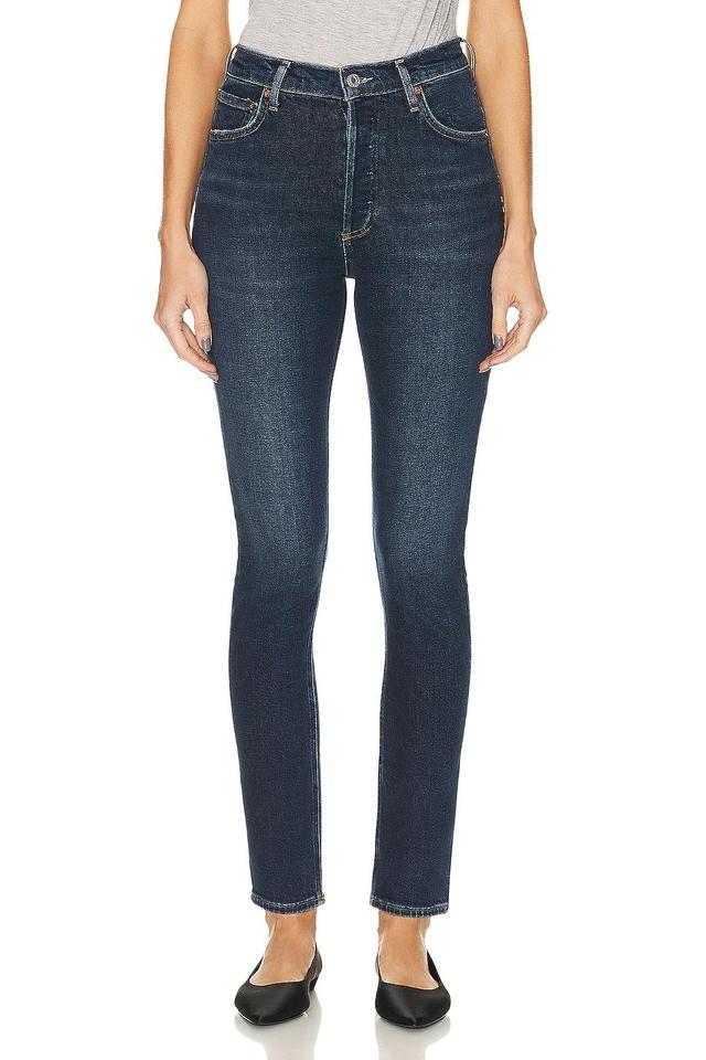 AGOLDE Nico High Rise Slim in Blue. - size 23 (also in 24, 25, 26, 27, 28, 29, 30, 32, 33, 34) Product Image