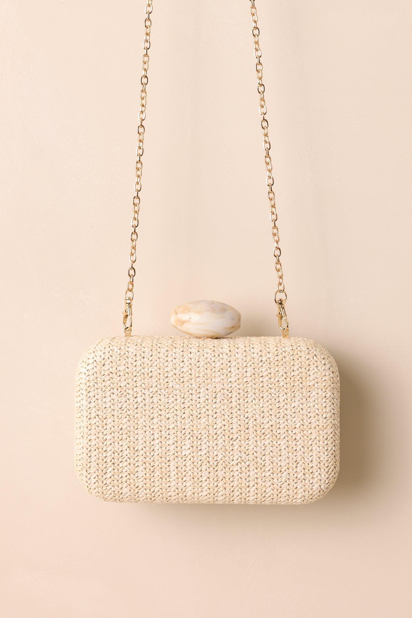 Wuthering Moors Beige Woven Clutch Product Image