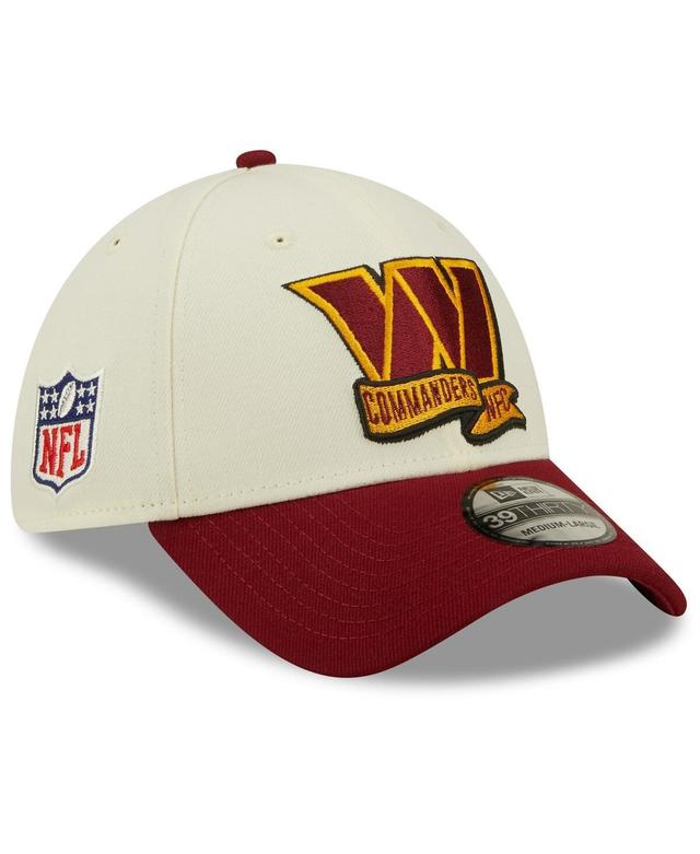 Mens New Era Cream Washington Commanders 2022 Sideline 39THIRTY 2-Tone Flex Hat - Cream Product Image