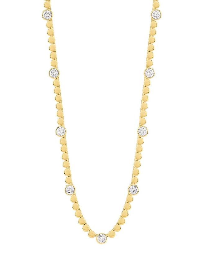 Womens Basel 18K Gold-Plated & Cubic Zirconia Station Necklace Product Image