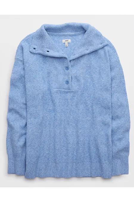 Aerie CozyUp Waffle Button Sweater Women's Product Image